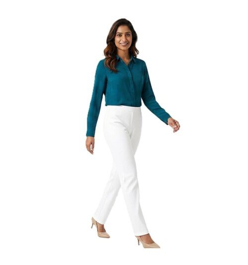 AMBRAM Women’s Wide-Leg Track Pants – White