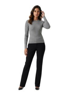 AMBRAM Women’s Wide-Leg Track Pants – Black