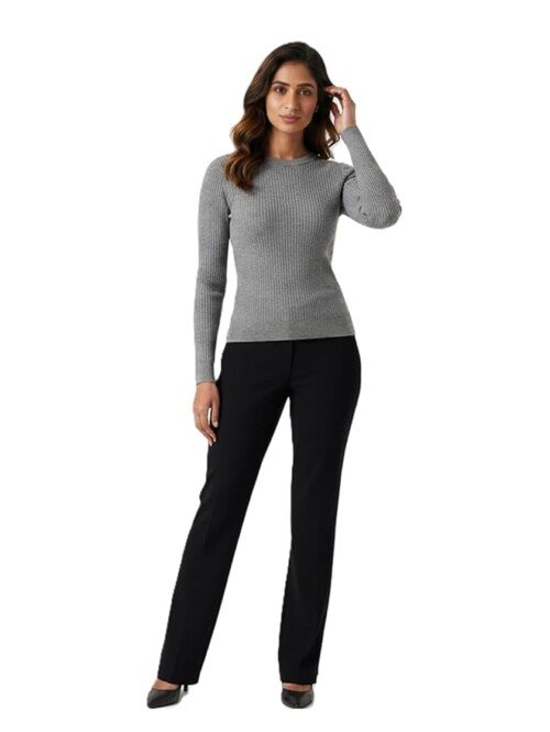AMBRAM Women’s Wide-Leg Track Pants – Black