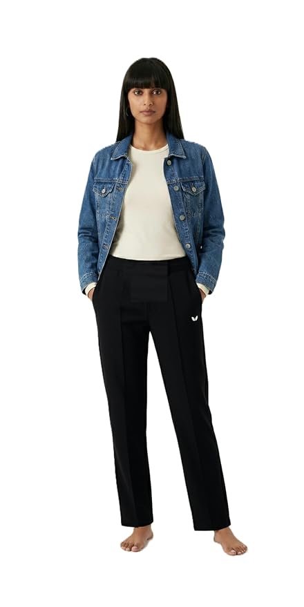AMBRAM Women’s Pintuck Straight Leggings – Black