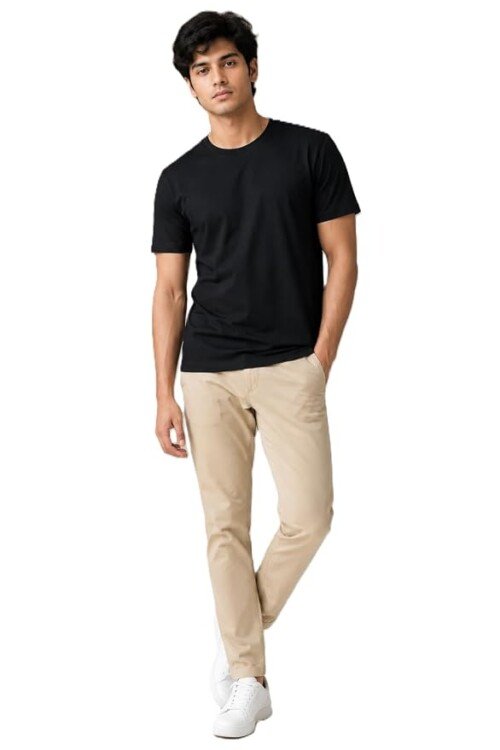 AMBRAM Men’s Confident Graphic Print T-Shirt – Black