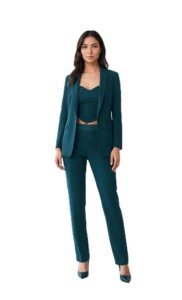 AMBRAM Women’s 3-Piece Power Suit Set – Ocean Teal Green