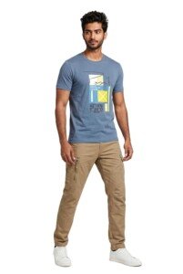 AMBRAM Men’s Confident Graphic Print T-Shirt – Dusty Blue