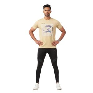 AMBRAM Men’s Confident Graphic Print T-Shirt – Light Sand