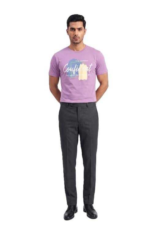 AMBRAM Men’s Confident Graphic Print T-Shirt – Lavender Purple