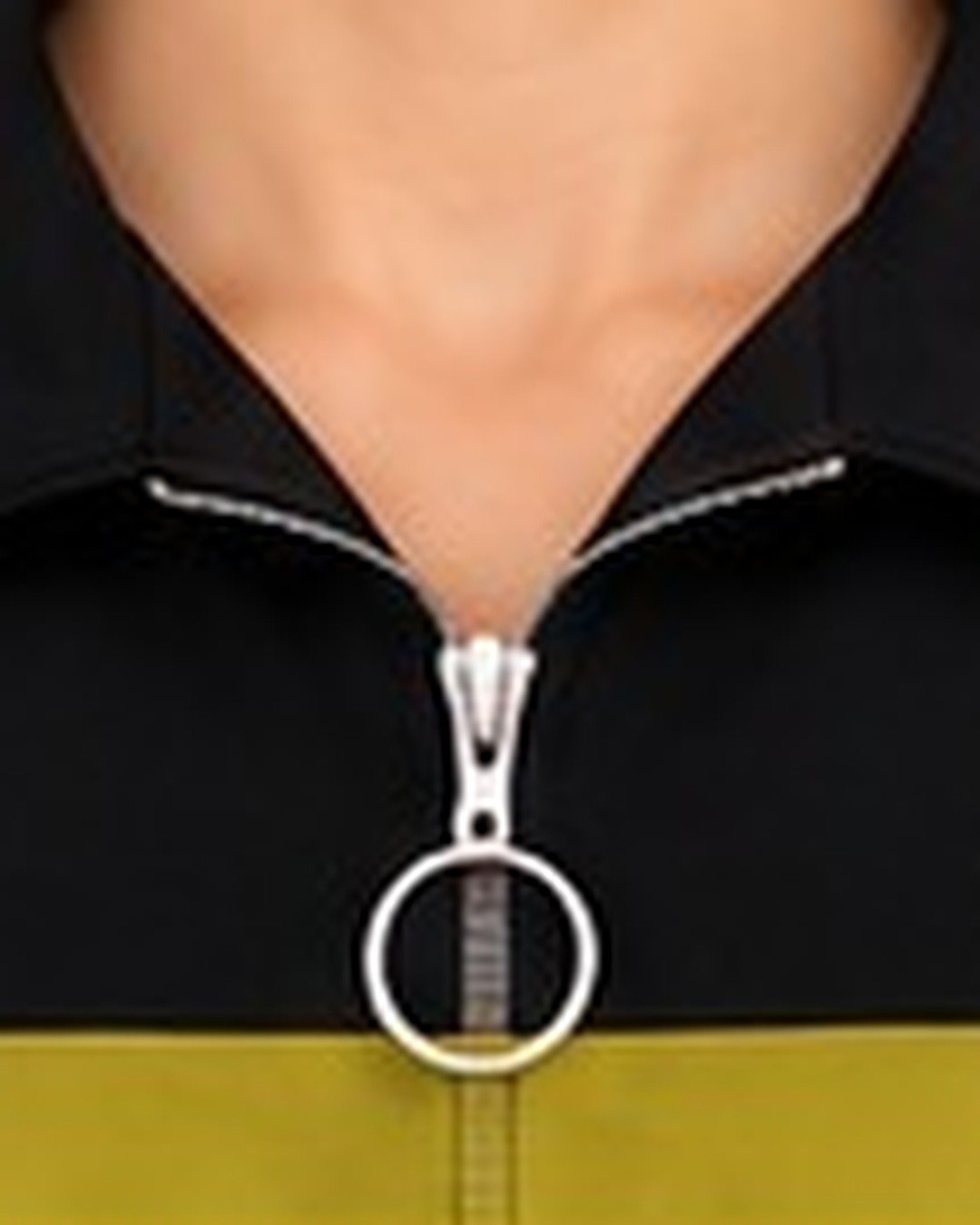 AMBRAM women's co-ord set airport look zip collar coord set lime 2 collar