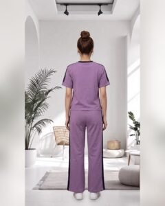 AMBRAM women's co-ord set colour block tshirt coord set lavender 1