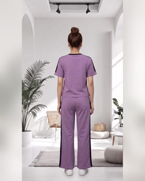AMBRAM women's co-ord set colour block tshirt coord set lavender 1