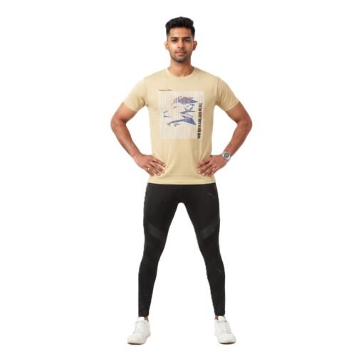 AMBRAM men's graphic print T-shirt in light sand
