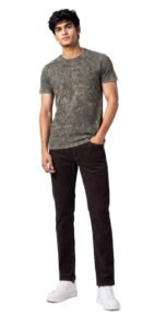 AMBRAM Men’s Cotton Acid Wash T-Shirt – Green