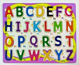 ZIPPYFOX wooden capital A-Z alphabet puzzle board